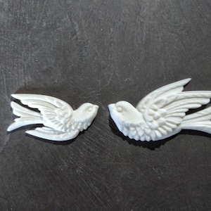 Birds Pair Onlays (2pcs),furniture applique, onlay mouldings, resin appliques, furniture decors, birds onlay, animal mouldings