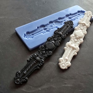 Silicone Mold for furniture decorative element 17cm long, mold for clay, mold for resin, furniture appliques