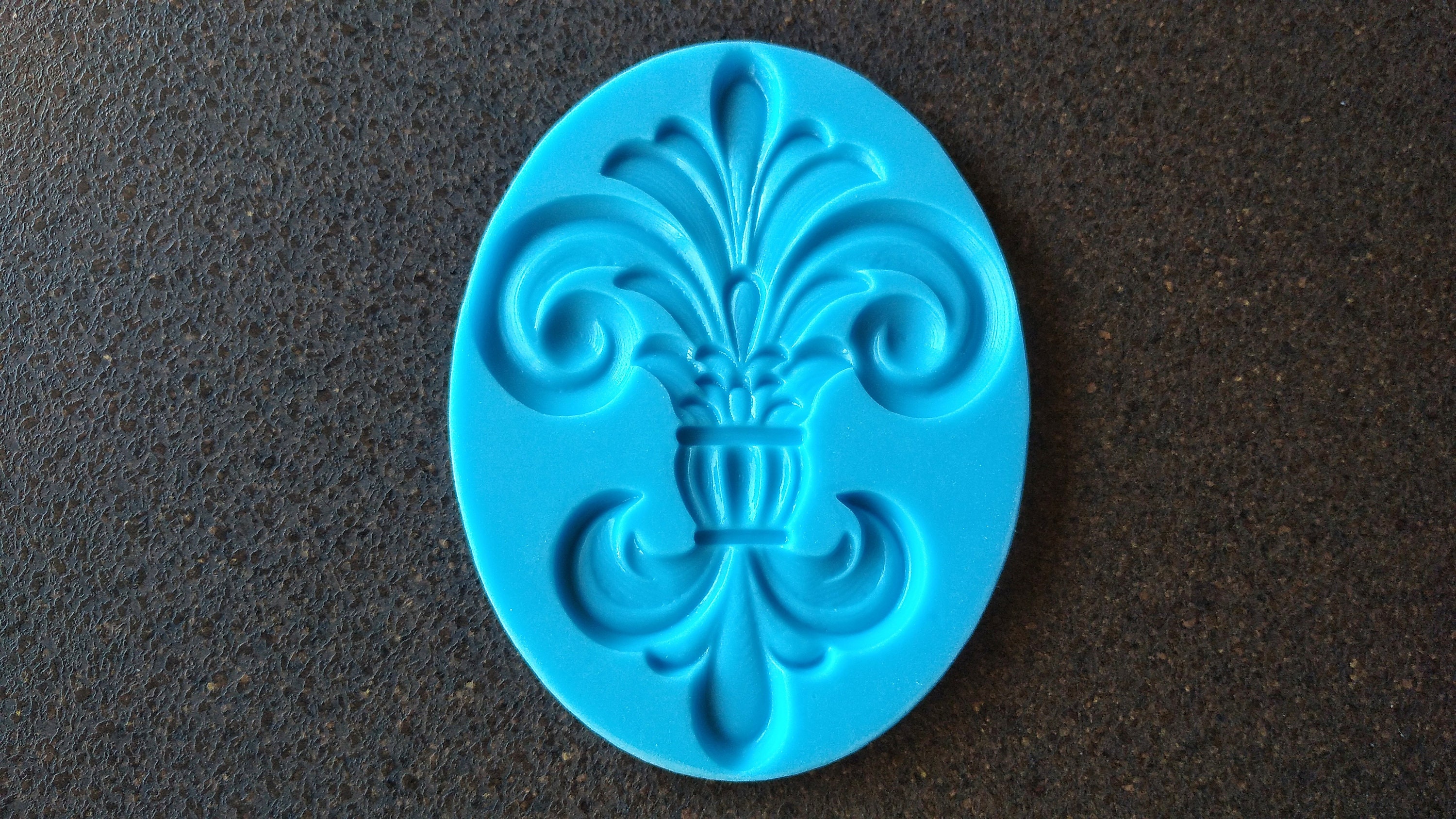 Silikonformen Fleur-de-Lis – Gold, Silber, Marineblau, Für Backen, Harz & Deko