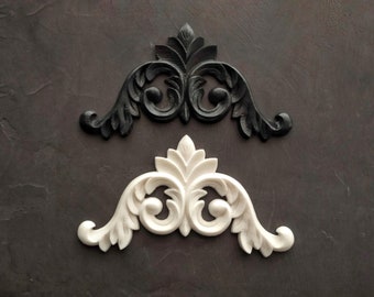Architectural Resin Corner Appliques, Furniture Embellishments (Set of 2)
