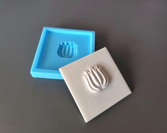 Silikonform für DIY-Fliesen mit voluminösem Blumenelement 9,8x9,8 cm
