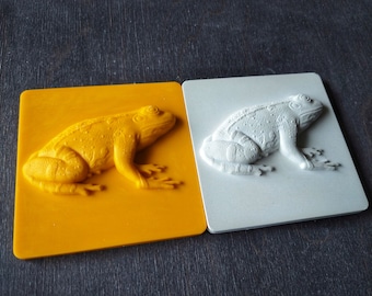 Frog Tile: 3D Plaster or Resin Square, Wall Decor