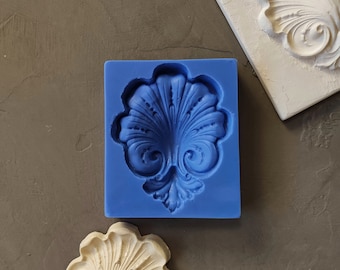 Silicone Mold Italian Shell , shell molding, shell applique, polymer clay mold, silikon form, concrete mold