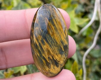 Nellite Cabochon, 40x20m - Natural Nellite Cabochon - Pietersite / Tigereye Loose Oval Gemstone - Polished Nellite - Golden Gemstone