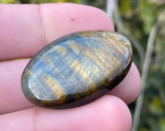 Nellite Cabochon, 35x22mm - Natural Nellite Cabochon - Pietersite / Tigereye Loose Oval Gemstone - Polished Nellite - Golden Gemstone