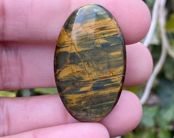 Nellite Cabochon, 35x21mm - Natural Nellite Cabochon - Pietersite / Tigereye Loose Oval Gemstone - Polished Nellite - Golden Gemstone