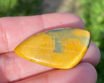 Nellite Cabochon, 39x21mm - Natural Nellite Cabochon - Pietersite / Tigereye Loose Pear Gemstone - Polished Nellite - Golden Gemstone