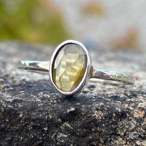 Bague verte Tourmaline Rose Cut 925 Silver - Tourmaline Verte - Pierres Précieuses Tourmaline - Bague Tourmaline Forme Libre - Bijoux Tourmaline Vert
