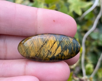 Nellite Cabochon, 33x16mm - Natural Nellite Cabochon - Pietersite / Tigereye Loose Oval Gemstone - Polished Nellite - Golden Gemstone