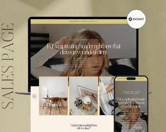 Showit Sales Page template, Showit Website Template, Sales Page Website, Showit Website Design, Funnel