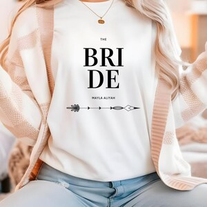 Boho JGA T-Shirt Bride with Personalization, Bride Shirt for Hen Party, Personalized T-Shirt Bride, Team Bride Shirt