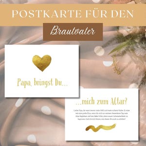 Hochzeit Karte, Postkarte, Karte Hochzeit, Hochzeit Einladung, Brautvater,  Papa bringst du mich zum Altar | Digitale Postkarte | Braut