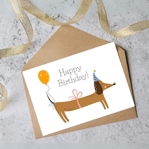 Geschenk Dackel Postkarte – Lustige Dackel Karte Geburtstag Happy Birthday Liebhaber Geschenk Geschenke