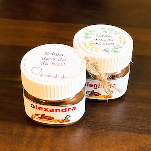 Personalisierte Mini Nutella Gläser zur Hochzeit Etsy