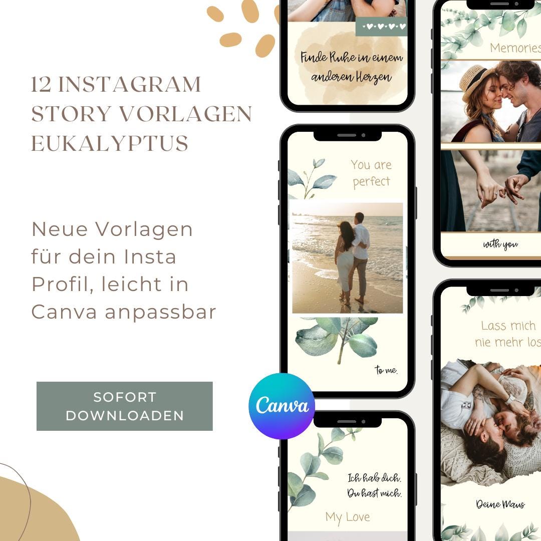 Instagram Story Template, Eucalyptus Instagram Bundle, Weddings