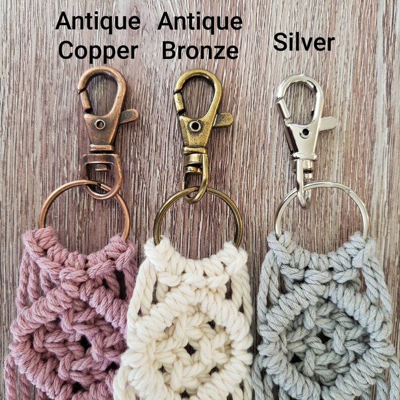 Stocking Stuffer Zipper Charm Macrame Keychain Backpack Christmas Gift Boho Keychain Grey Keychain Dark Grey Boho Style Keychain