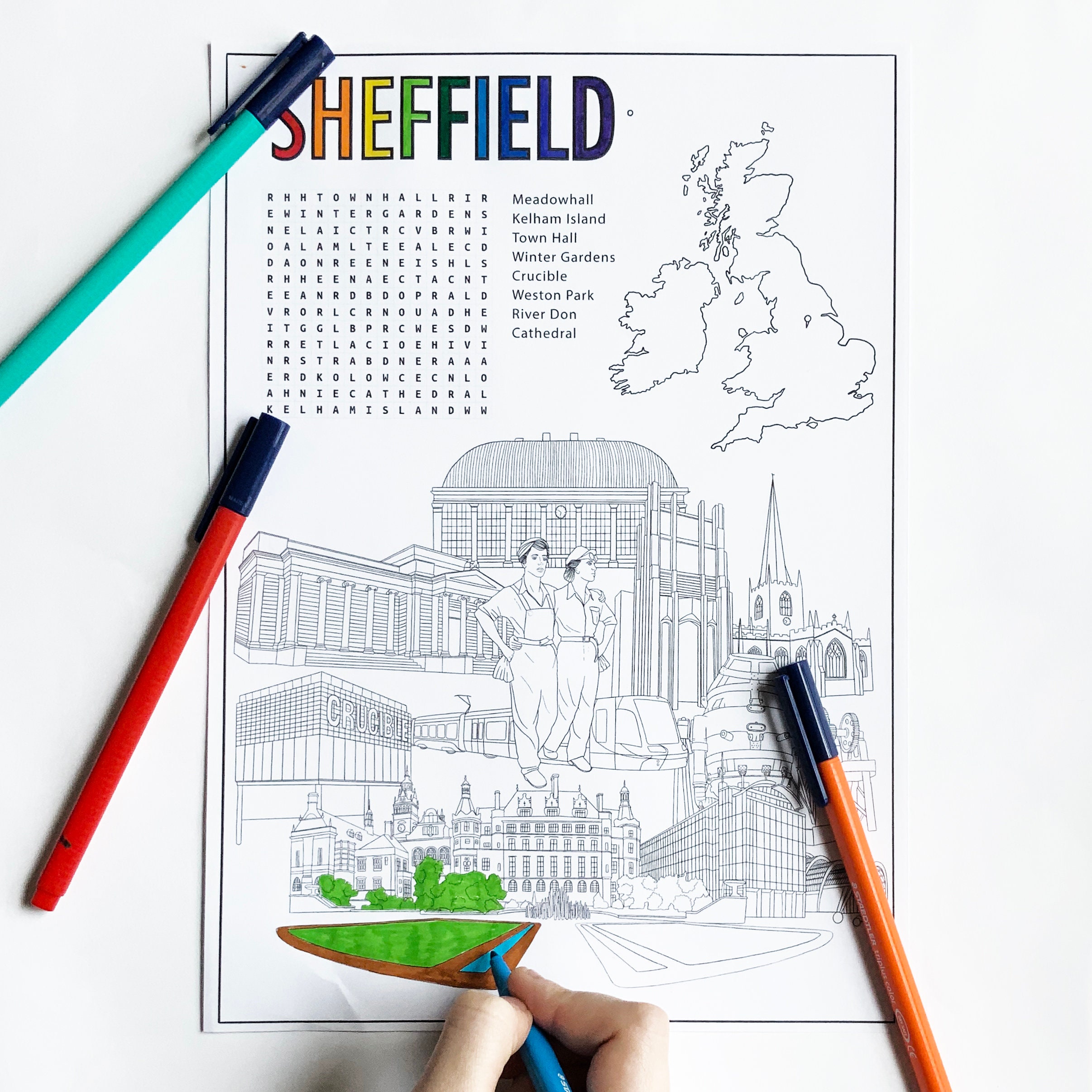 Children's Sheffield Printable Colouring Activity Sheet, Homeschooling ...