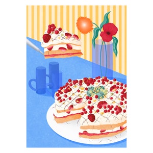 A5 Birthday Cake Card, Card Greetings Card, Baking, Slice of Cake, Still Life Card image 2