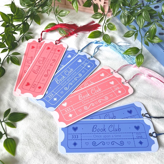 Book Club Ticket Bookmark: Soft Matte Lamination with Tassel