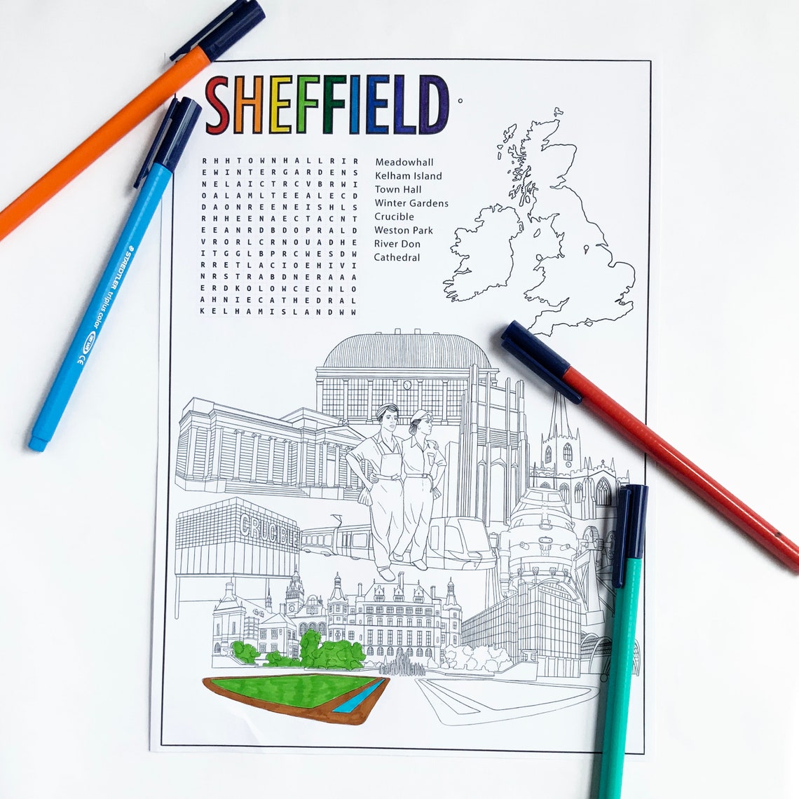 Children's Sheffield Printable Colouring Activity Sheet, Homeschooling ...