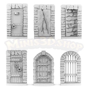 New Door: Secret, Cage, Metal, Wood... - HQ Dungeon by Minis3D