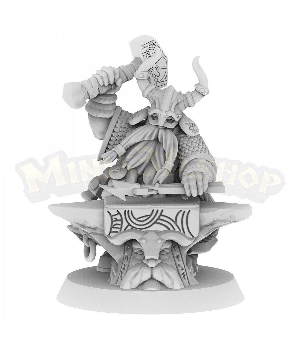 Dwarf Chief Blacksmith With Anvil HG048 - Etsy