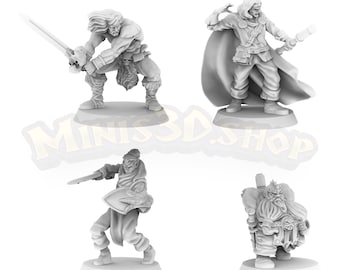 Heroes Remake: Elfo, Nano, Mago, Barbaro - HQ Dungeon di Minis3D