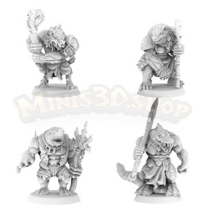Wereshark, Werepig, Werebear, WereCrocodile - HQ Dungeon By Minis3D