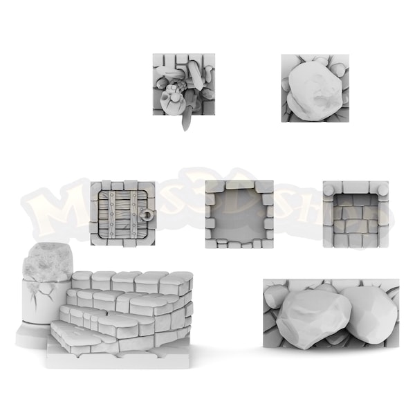 Tiles for HQ Dungeon by Minis3D