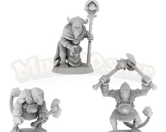 Fimir Shaman, Warrior - HQ Dungeon by Minis3D & Enfenix