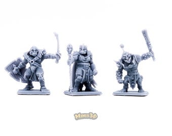 Orc Bosses: King, Warlord, Berserker - HQ Dungeon by Minis3D