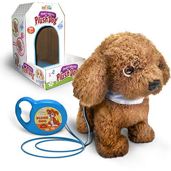 Kids Walking and Barking Puppy Dog Toy Pet with Remote Control Leash Walking dog toy | Remote control Dog stuffed animals| Realistic toy dog