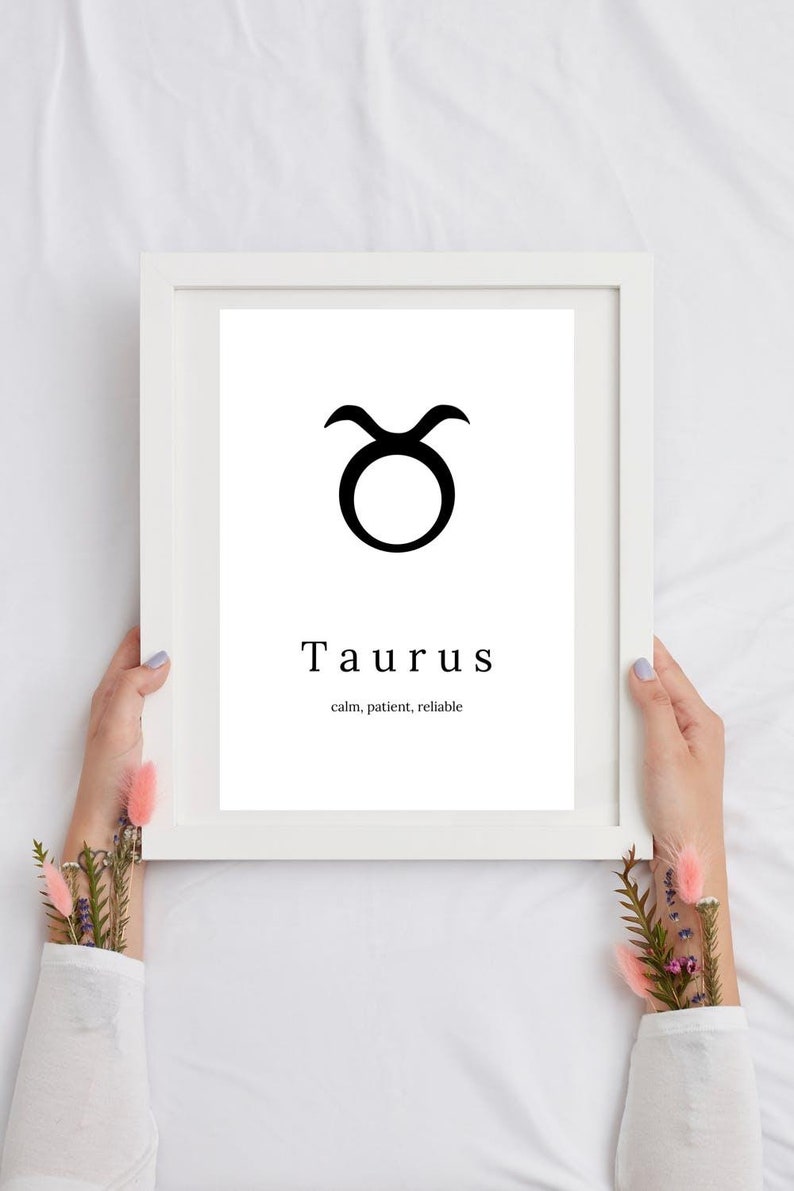 Taurus zodiac wall art home decor Aesthetic room decor Etsy