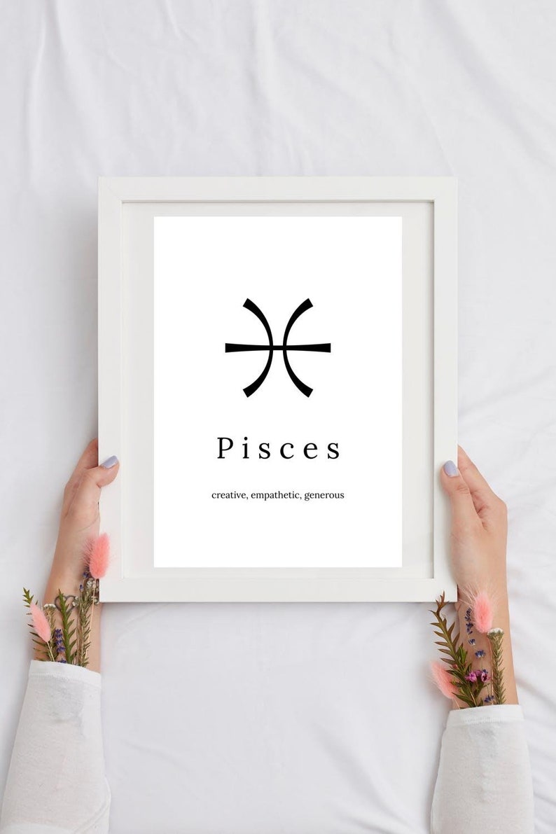 Pisces zodiac wall art home decor gifts for Pisces Etsy