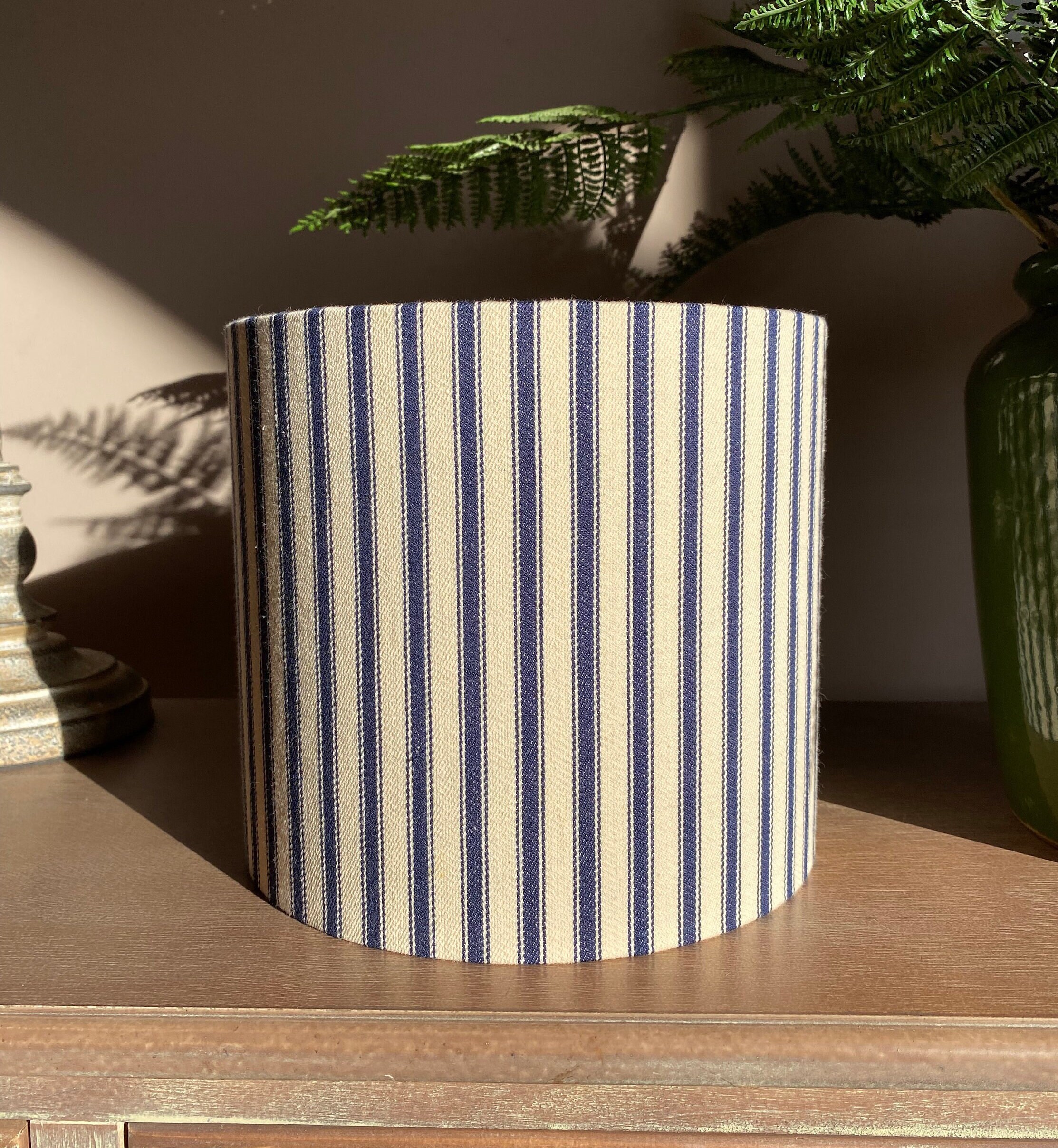 Navy stripe lamp shade deals