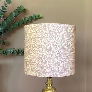 William Morris Pale Pink and Cream Lampshade, floral. bedroom, living room, 20cm, 30 40cm