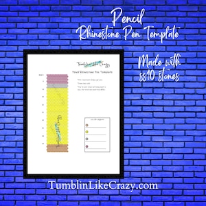 Pencil Rhinestone Pen Template, ss10