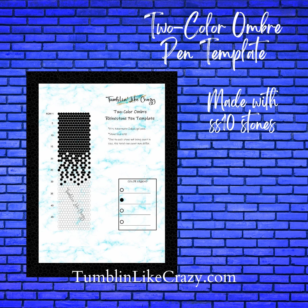 Two-color Ombre Rhinestone Pen Template, Ss10 - Etsy
