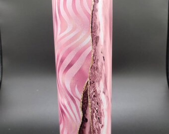 Pink Agate Skinny Tumbler, Sublimation Tumbler, 30 oz.