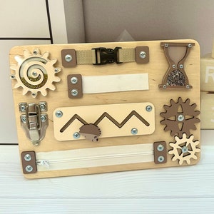 Travel Toy for Kids, Busy Board 1 Year Old, Personalized Toddler Puzzle, Activity Toy, Baby Girl Gift, Sensory Toy, Montessori Wooden Toys