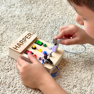 Petit tableau lumineux à LED, tableau lumineux Montessori pour tout-petit, jouet fait main pour tableau lumineux de voyage, jouet d'apprentissage pour bébé, boîtier d'interrupteur pour enfants
