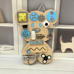 Ours de société occupé, cadeau d'anniversaire pour tout-petit, tableau d'activités Montessori, cadeau pour neveu, cadeau fille, cadeau garçon de 3 ans, cadeau 1er anniversaire