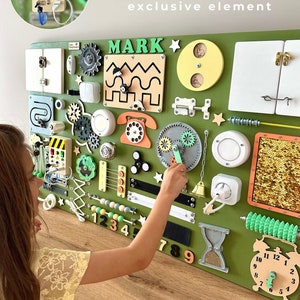 Gepersonaliseerd montessoribord, activiteitenbord voor aan de muur, natuurlijk hout druk bord cadeau voor baby 1 2 3 jaar oud, 1e verjaardagscadeau