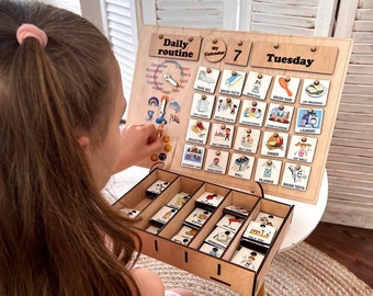 Chore chart for kids, Montessori Calendar, Kids routine chart, Toddler chart, Homeschool planner, Visual schedule, Responsibility chart