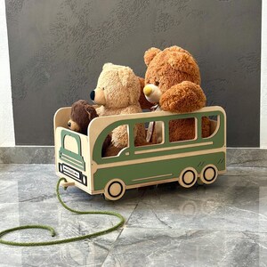 Groene biologische opberger voor jongenskwekerij, speelgoedopberger op wielen, speelgoeddozen voor peutermeisje, 1e verjaardagscadeau, rollend Montessori-speelgoedopberger
