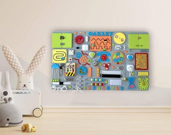 Baby Busy Board 1 st Christmas gift, Large Montessori Busy Board Toddler, Personalized Gifts  1 2 3 Year Old, Educational Toy, Gift for Kids
