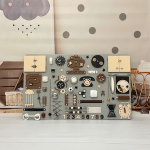 Large busy board toddler gift, toddler busy board baby, Montessori playroom board for toddlers, Montessori toys 1 year old, Sensory wall