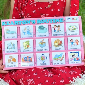 Cartes de routine avec tableau d'activités, Tableaux personnalisés des responsabilités quotidiennes pour enfants, Cadeau pour tout-petit avec tableau d'activités, Cadeau pour enfants