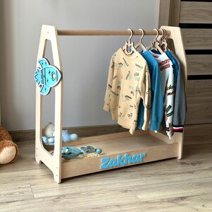 Girls Clothing Rack – Montessori Toddler Clothes Rack, Wooden Kids Clothes Rack, Dress Up Rack, Girl Room Decor image 20