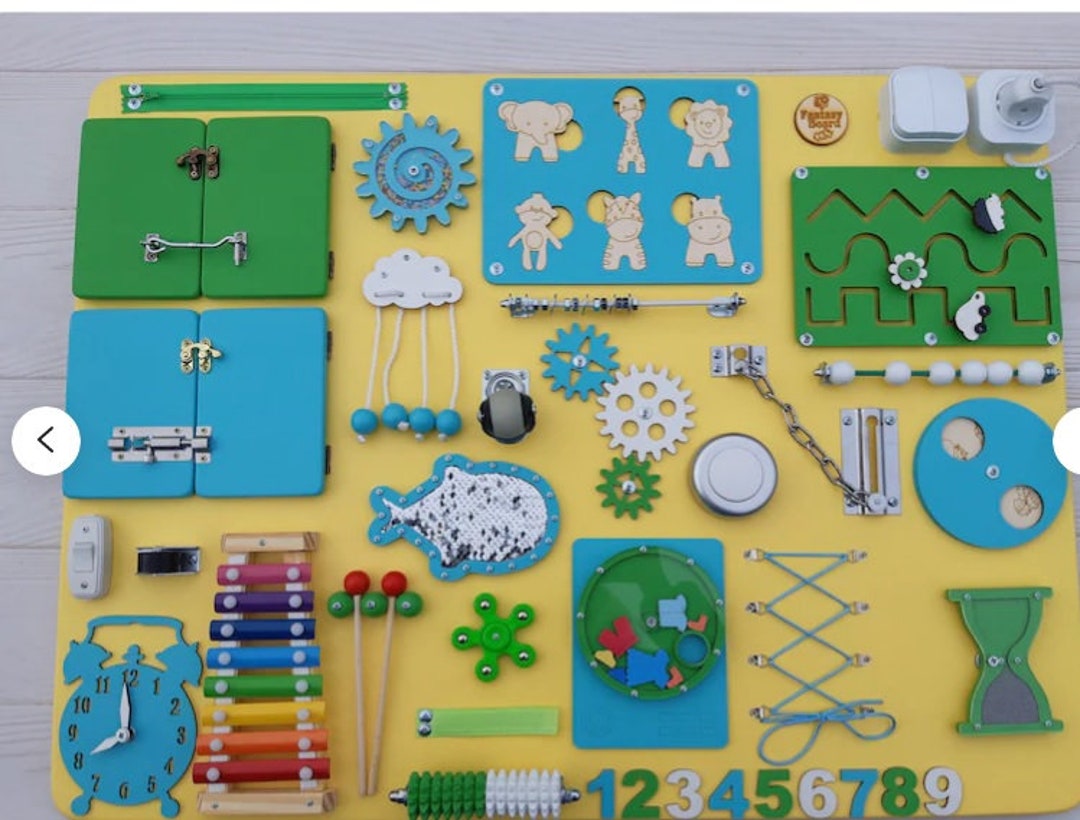 Tableau D'activités Montessori En Bois - 21 éléments - Jeu Sensoriel Et Motricité Fine - Pour Enfants 3-6 Ans